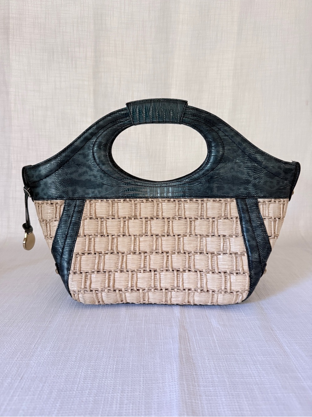 Brahmin Capri Terrace Straw Wicker Tote - Circa 2013 - Unique find!